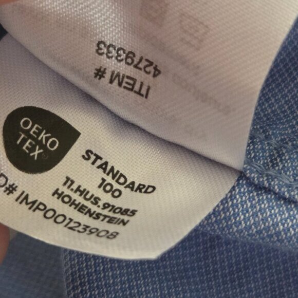 TH-Tommy Hilfiger 100% Cotton Oxford Dress Shirt | Blue Regular Fit | L - Picture 8 of 10